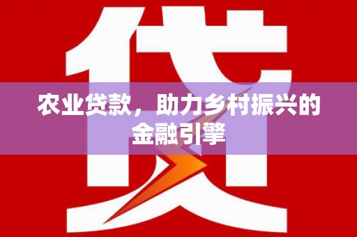 平潭农业贷款，助力乡村振兴的金融引擎