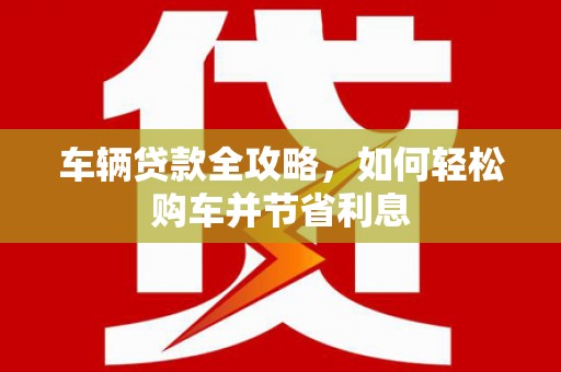 平潭车辆贷款全攻略，如何轻松购车并节省利息