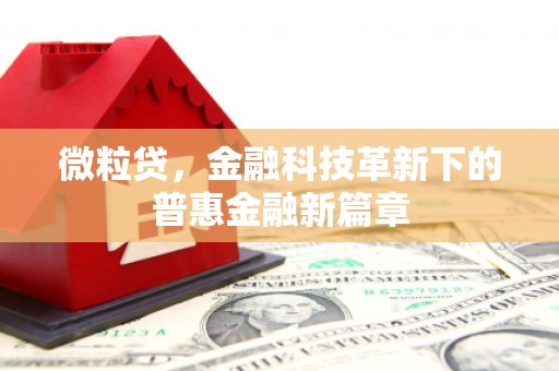 平潭微粒贷，金融科技革新下的普惠金融新篇章