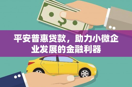 平潭平安普惠贷款，助力小微企业发展的金融利器