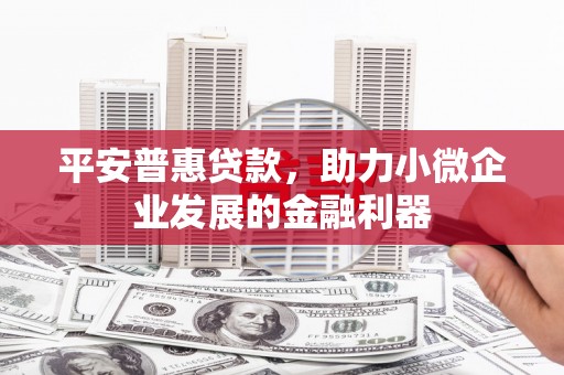 平潭平安普惠贷款，助力小微企业发展的金融利器