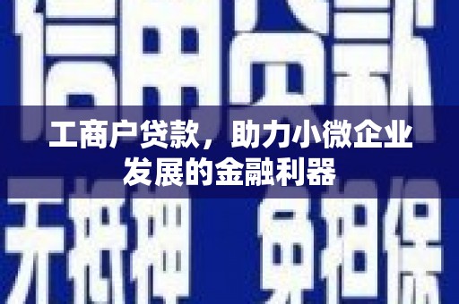 平潭工商户贷款，助力小微企业发展的金融利器
